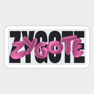 zygote 3d pink word lettering art Sticker